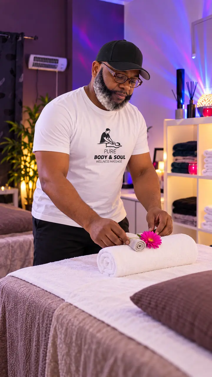 Vorbereitete Massageliege bei Pure Body & Soul